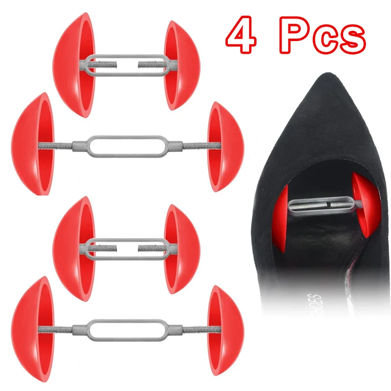 4Pcs / 6Pcs Non Slip Shoe Widener Expander for Men & Women Adjustable Mini Shoe Stretchers-- Red High Heel Shoe Trees Shaper