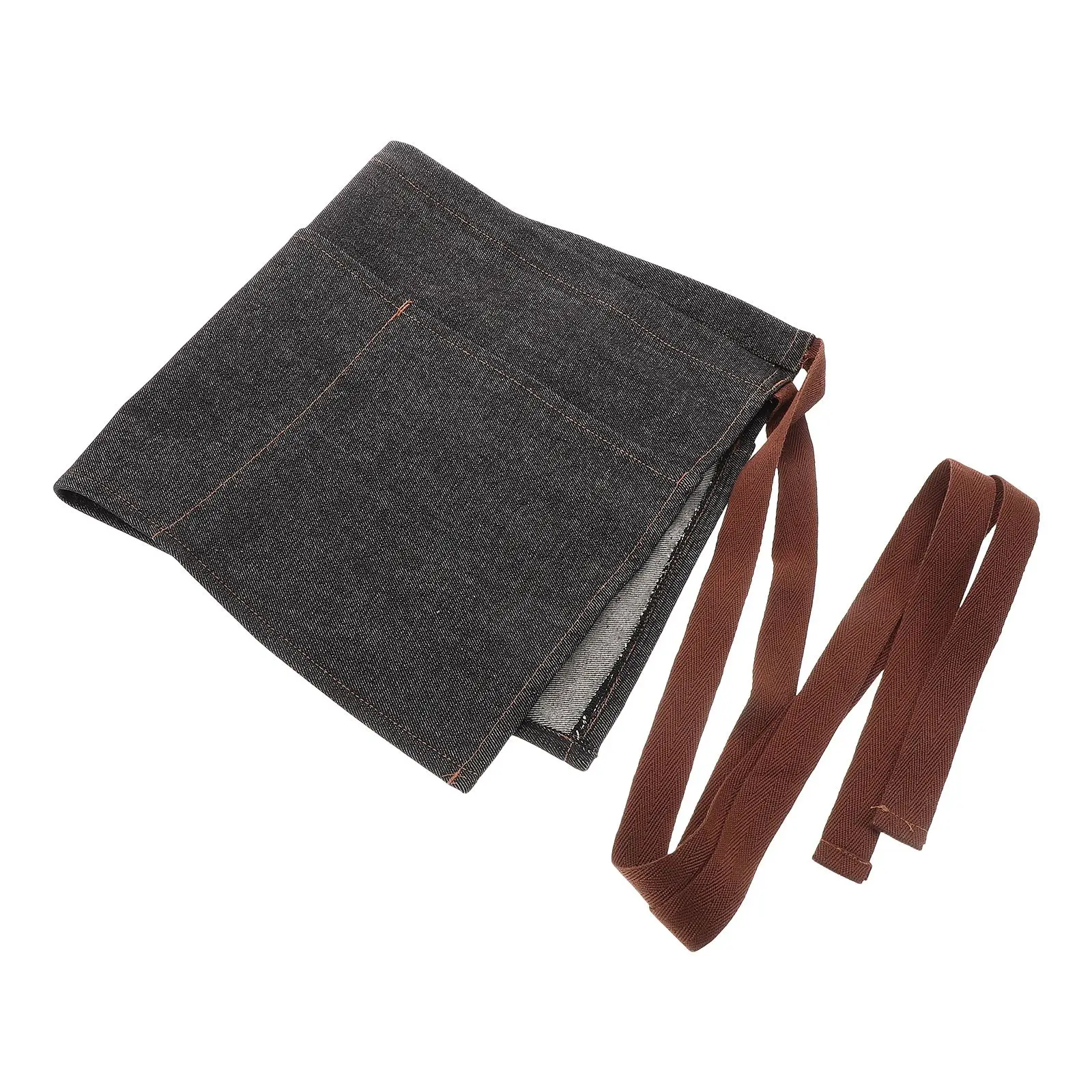 

Фартук официанта для ресторана, джинсовая талия, короткий полухалат для взрослых с карманами, устойчивый к выцветанию, устойчивый к морщинам, для домашнего кафе