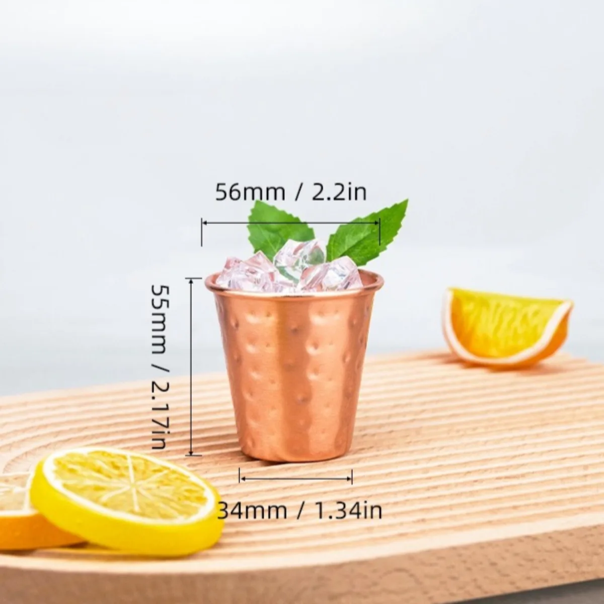 Hammered Copper Shot Glass 60ml – 2oz Shot Glass Vintage Whiskey Vodka Tequila Cup for Home Bar & Gift Moscow Mule Cup