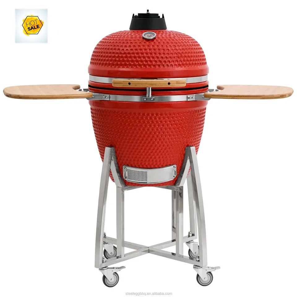 

SEB KAMADO Ceramic Grill Australia Charcoal Grill and Smoker Outdoor Kitchen Bbq with Accessories Red