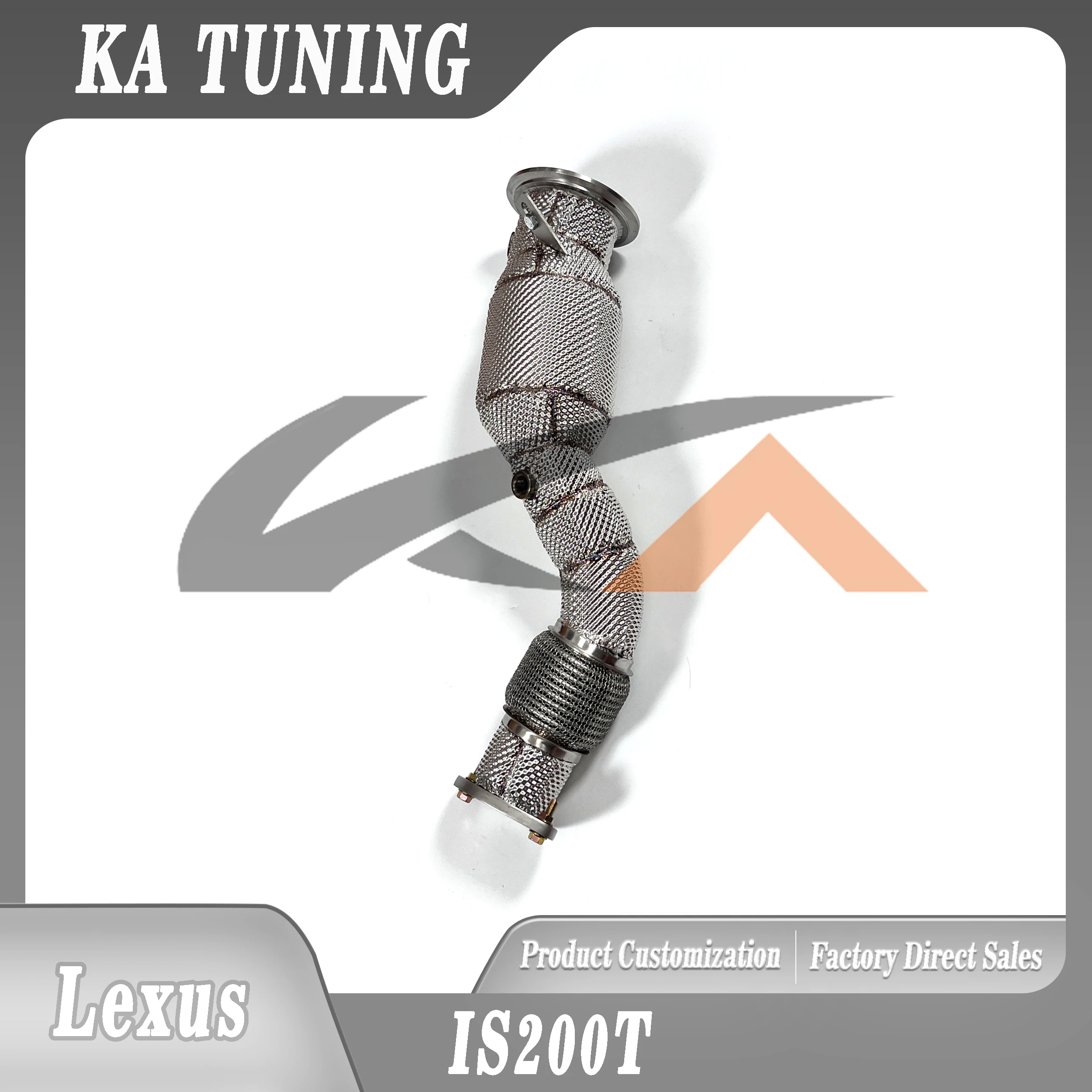 

KA Tuning exhaust steel downpipe for Lexus Is200t 2.0t axle pipe with heat shield and high flow catalysis