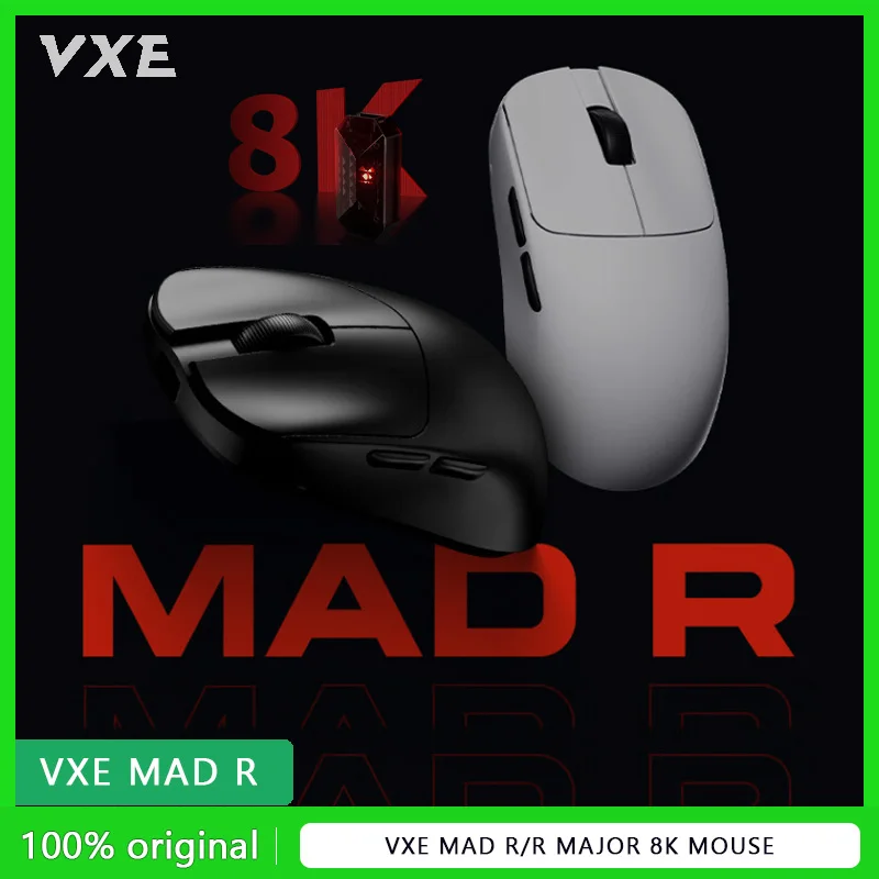 VXE MAD R/R MAJOR light weight Dual 8K mouse 2.4G wired wireless ergonomics Symmetrical Customized Gaming Office PAW3395 PAW3950