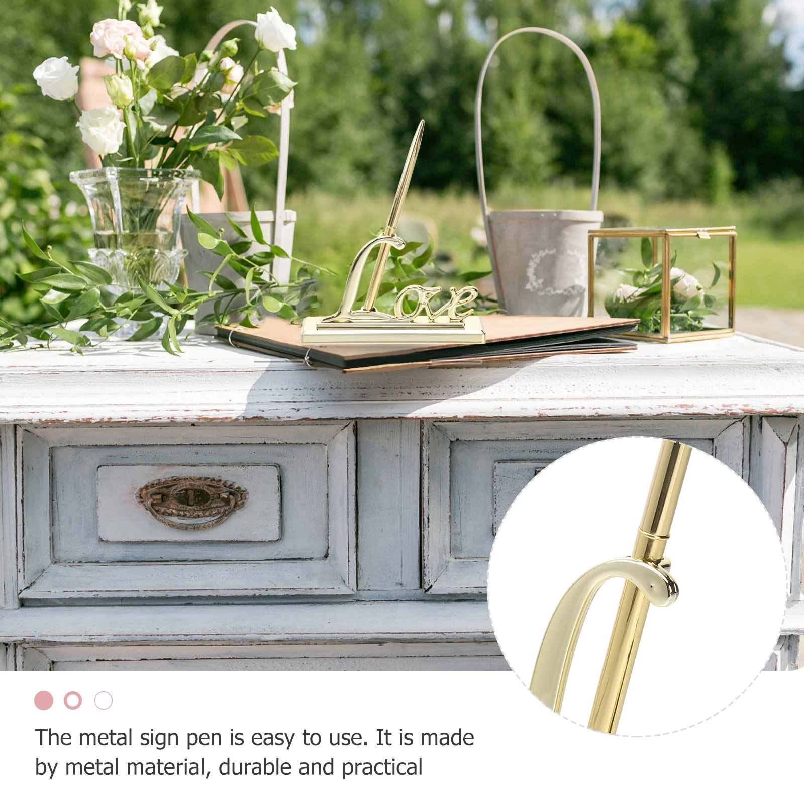 

Metal Wedding Signing Pen Delicate Guest Pen Unique Chic Party Sign Pen for Wedding Office Birthday Anniversary Silver