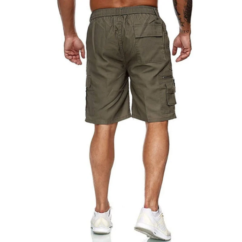 Pantalones cortos de trabajo para hombre, Shorts holgados con múltiples bolsillos laterales, informales, de verano, para exteriores