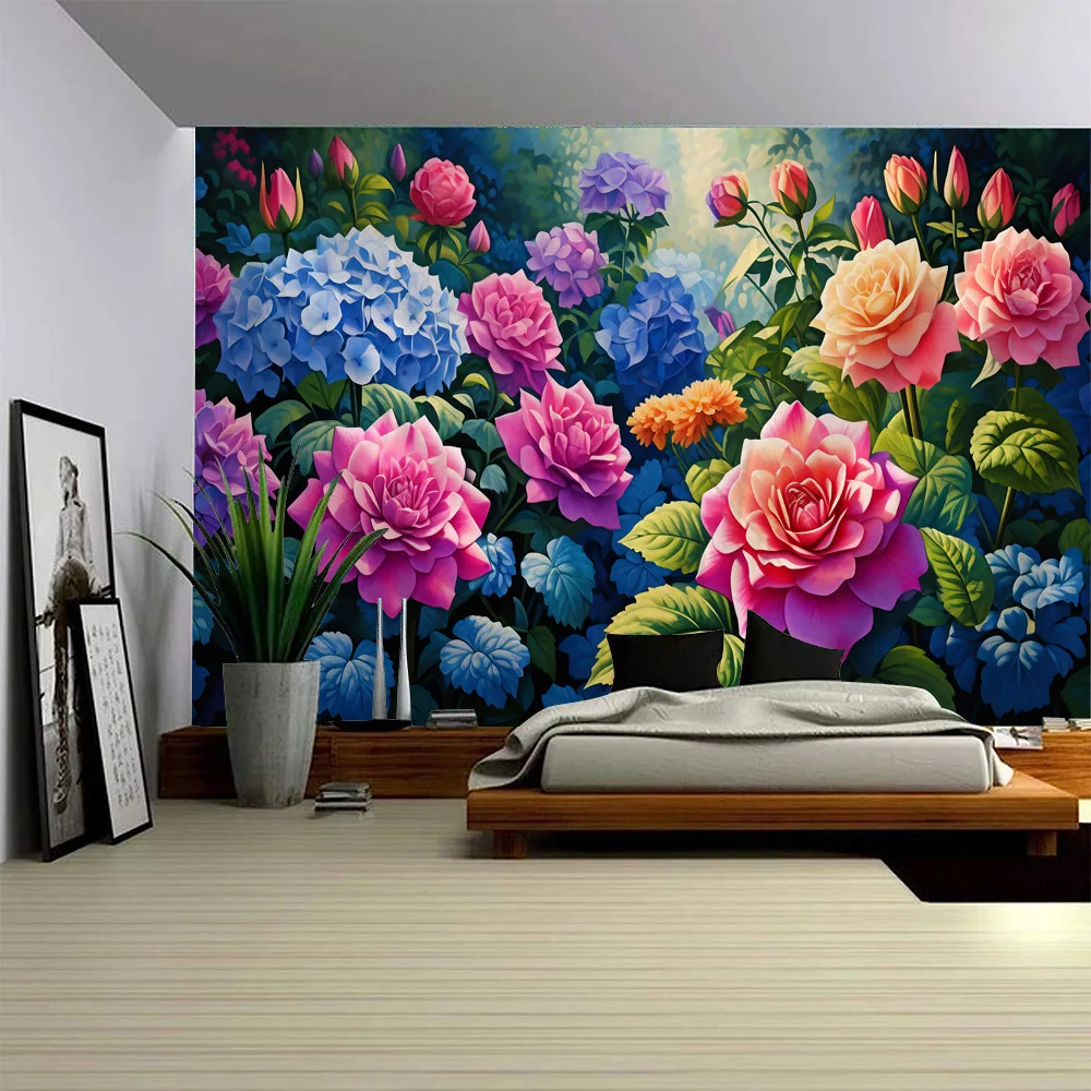 

Abstract flower tapestry wall hanging minimalist art hippie witchcraft mysterious dormitory bedroom living room home decoration