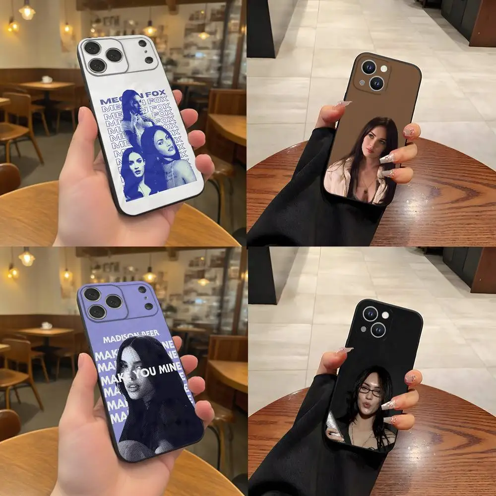 

Actress M-Megan Fox Black Soft Cover Phone Case For iPhone 17,16,15,14,13,12,11,Pro,Max,Plus