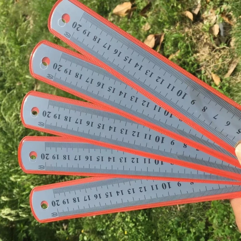 3 Pcs  Metal Ruler Measuring Tools Stainless Steel Rulers for Office School 