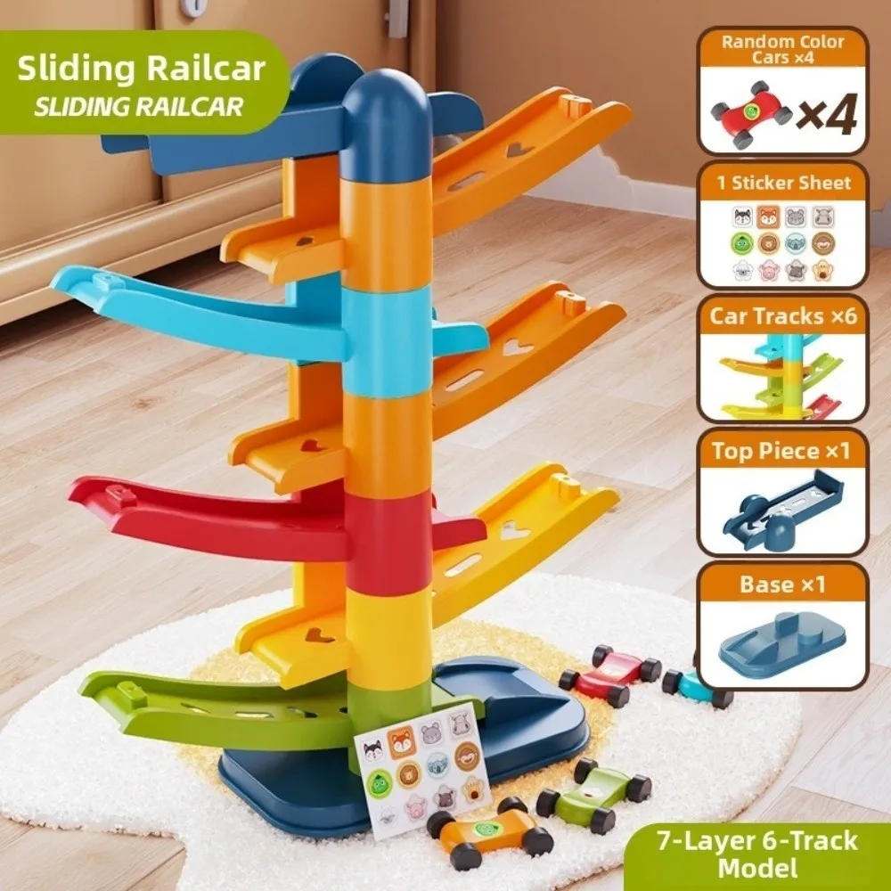Track Building Racing Track Car Educational Gravity Powered Gravity Rail Car Multi-layer Parking Puzzle Design Sliding Car Kit