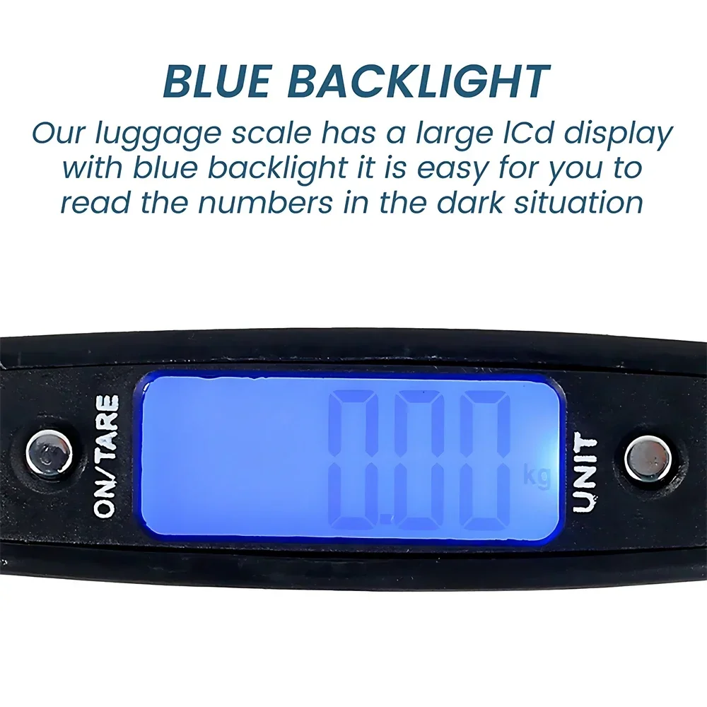 Digital Luggage Scale Portable Suitcase Scale Hanging Scales Handheld Electronic with Backlight Digital Display Travel 50kg