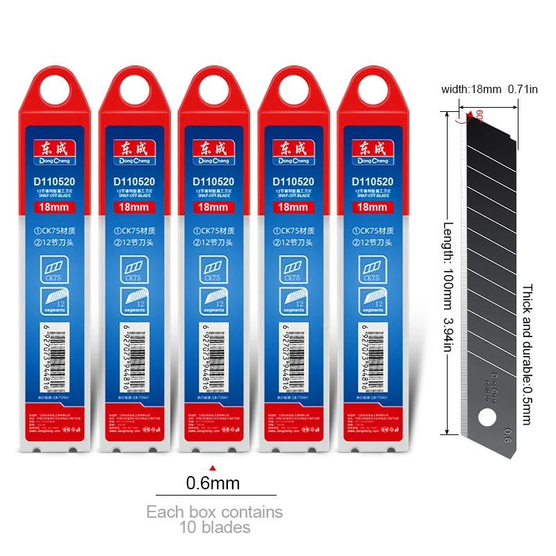 Zware utilitymes met aluminium handvat - Zwarte SK5-mes, geschikt voor 18mm messen, anti-reflecterende afwerking voor professioneel gebruik.