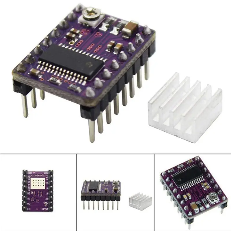 J1UL1N 5Pcs Stepper Motor Driver Board Stepstick DRV8825 Stepping Driver Controller Step Engine Module Radiator Heat Sink Durabl