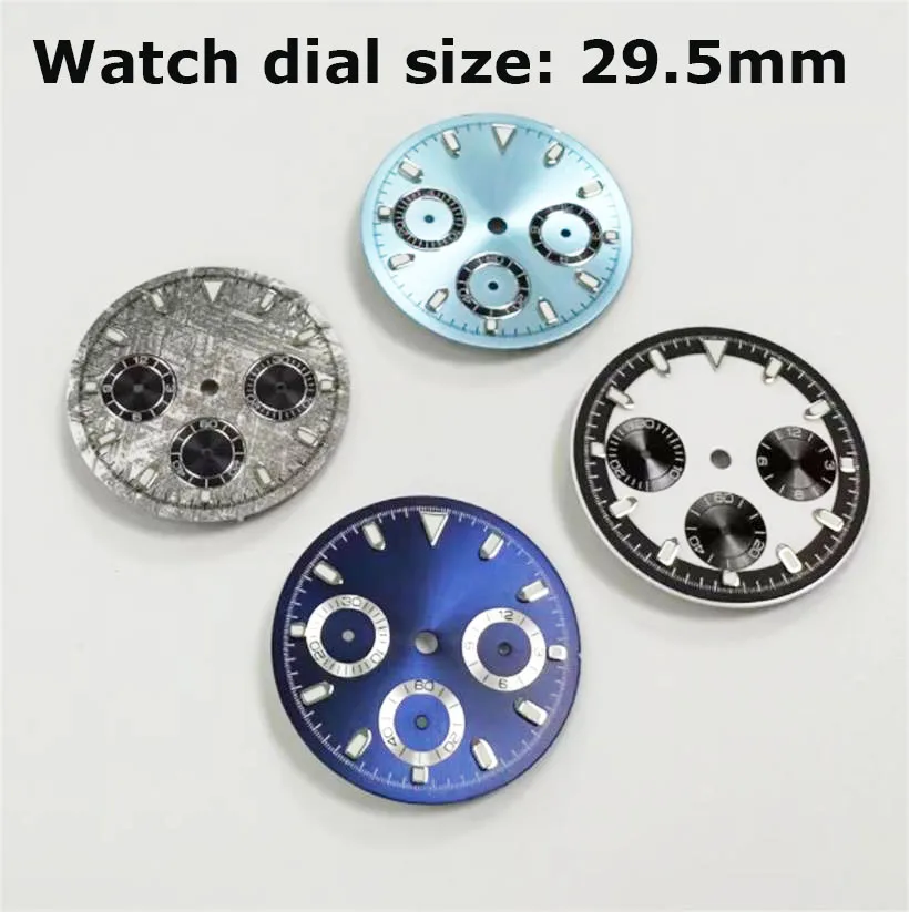 Quadrante letterale luminoso verde da 29,5 mm adatto per accessori multifunzionali per la modifica dell'orologio con movimento al quarzo VK63