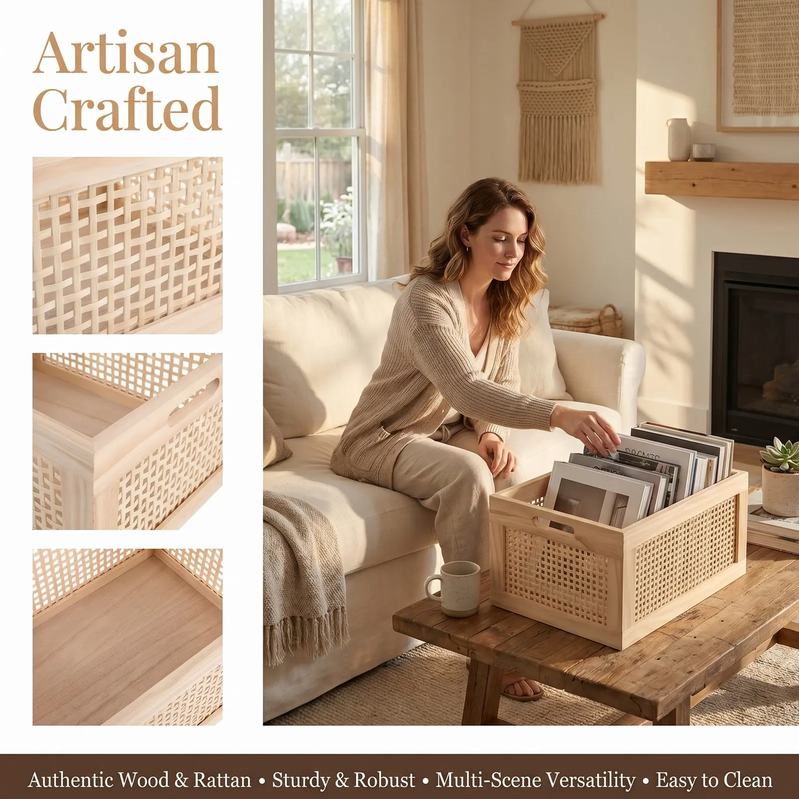 Rustic Wooden Magazine Basket - Magazines recension och pris