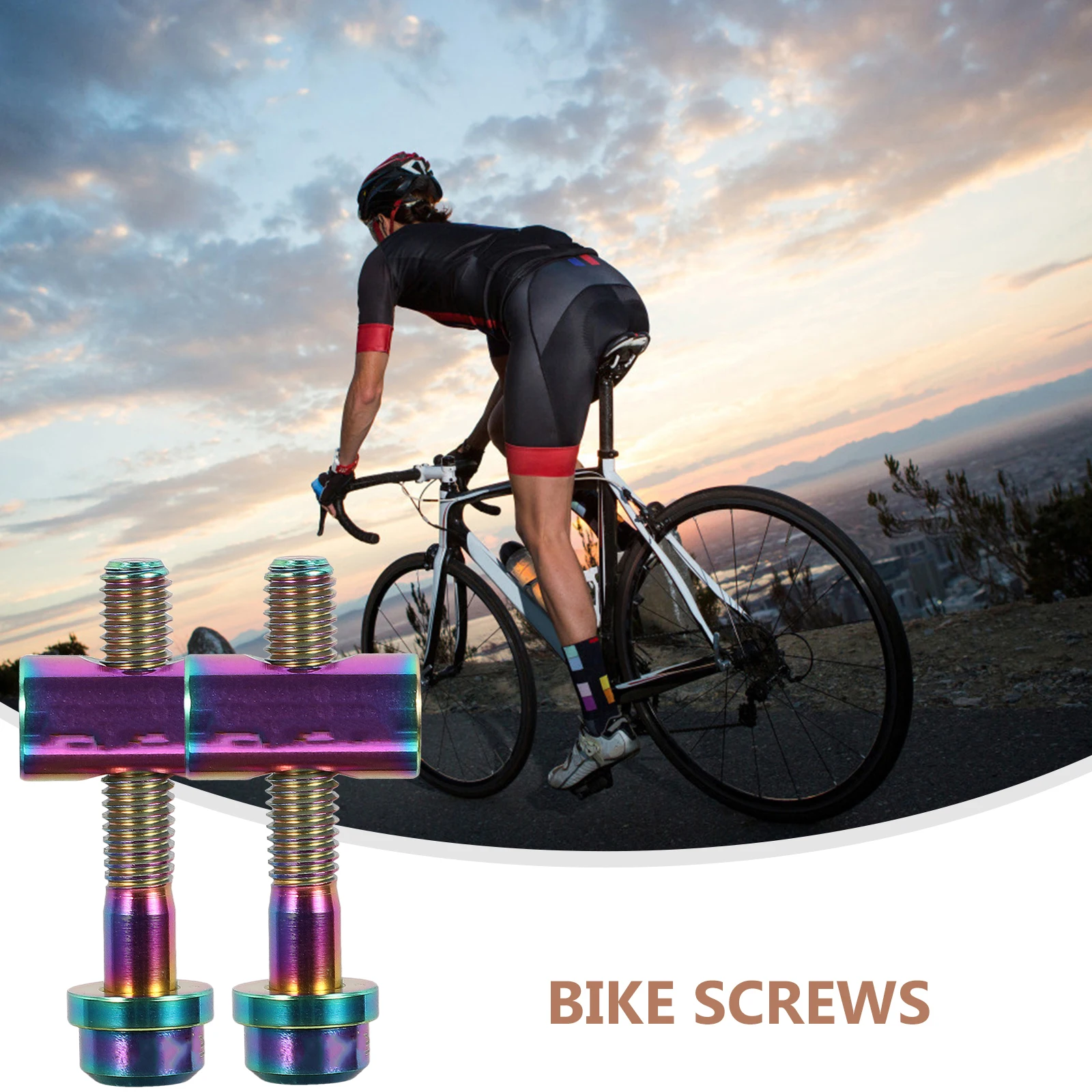 

2 Pcs Seat Post Screw Colorful Screws Metal Fixed Bolts CNC Precision Seatpost Scews for Bike Titanium Alloy