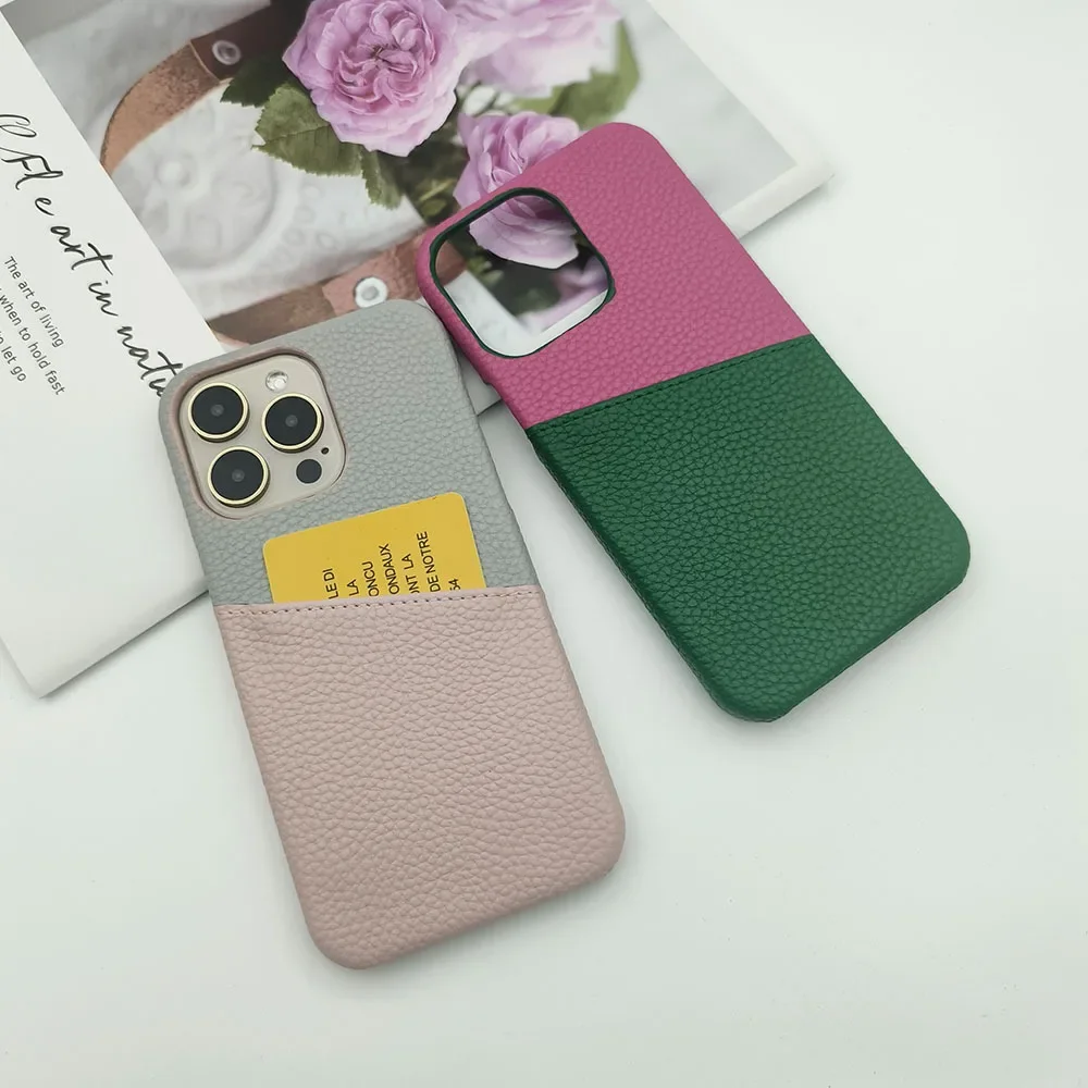 Suitable for iPhone 15 Lychee Pattern Splicing Card Case 14promax 12 12pro Zero Wallet Xs Xsmax Xr 7 8plus11 Protection Cover image 3