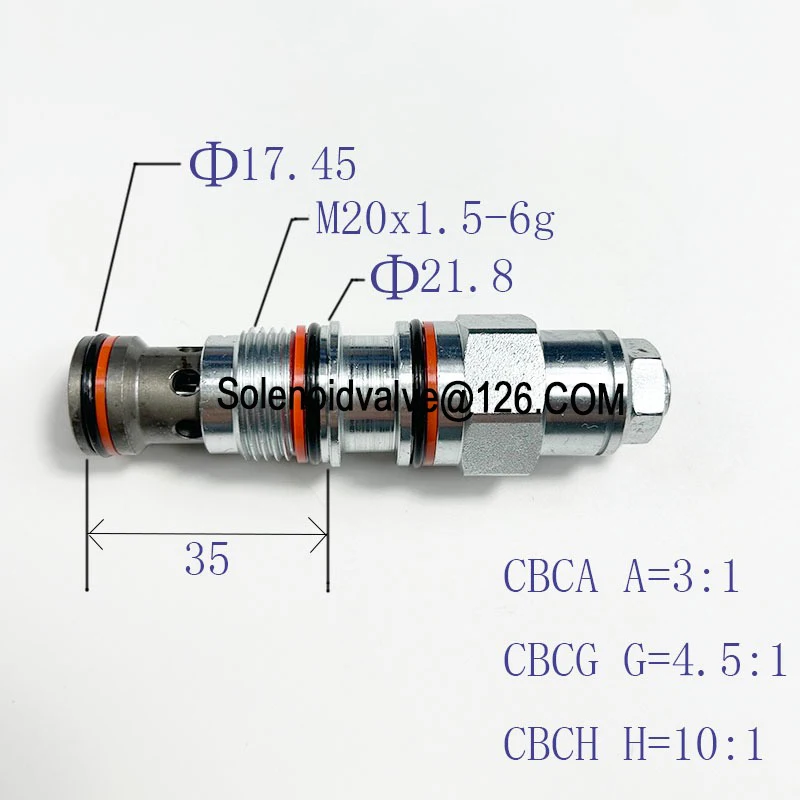 Sun Balance Valve CBCA CBCG  CBCH Counterbalance Threaded Cartridge Valve Hydraulic Valve