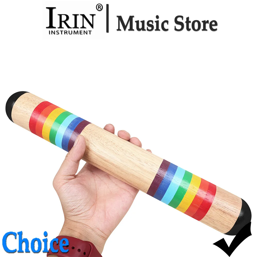 IRIN Wood Rain Stick Meditation Relaxation Instrument Wooden Rainbow Rain Stick Orff Percussion Music Accessories Rain Stick