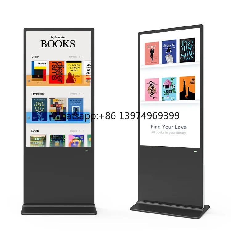 HUSHIDA 43 55 Inch Android WiFi Floor Standing Digital Signage Display 500nits UHD LCD Interactive Touch Screen for Shopping