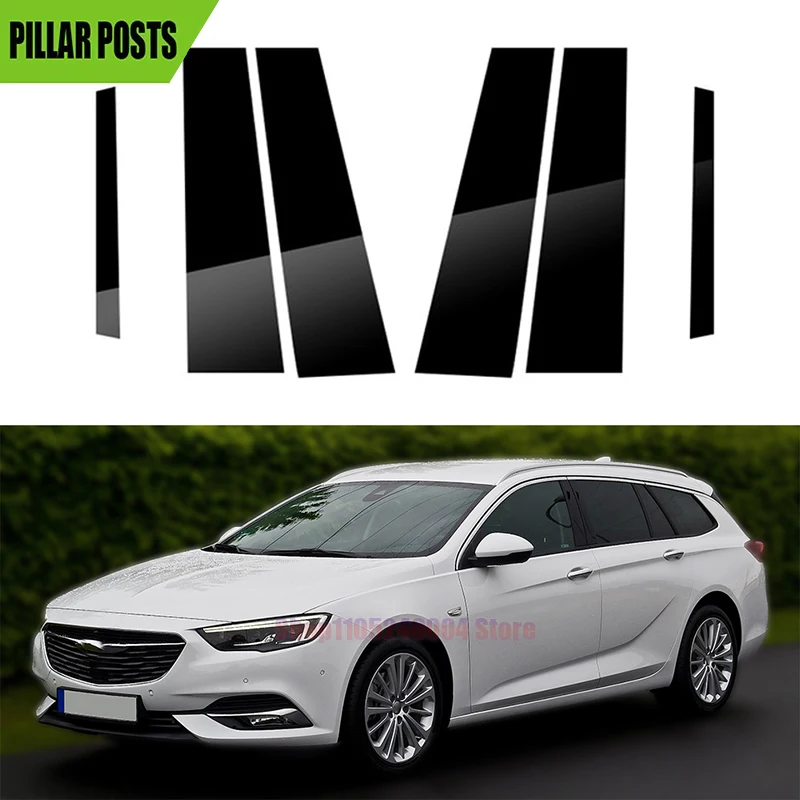 6PCS Car Pillar Posts Fit For Opel Insignia B / MkII (Z18) 2018 2019 2020  Glossy Black Door Trim Window Cover Decor Accessories