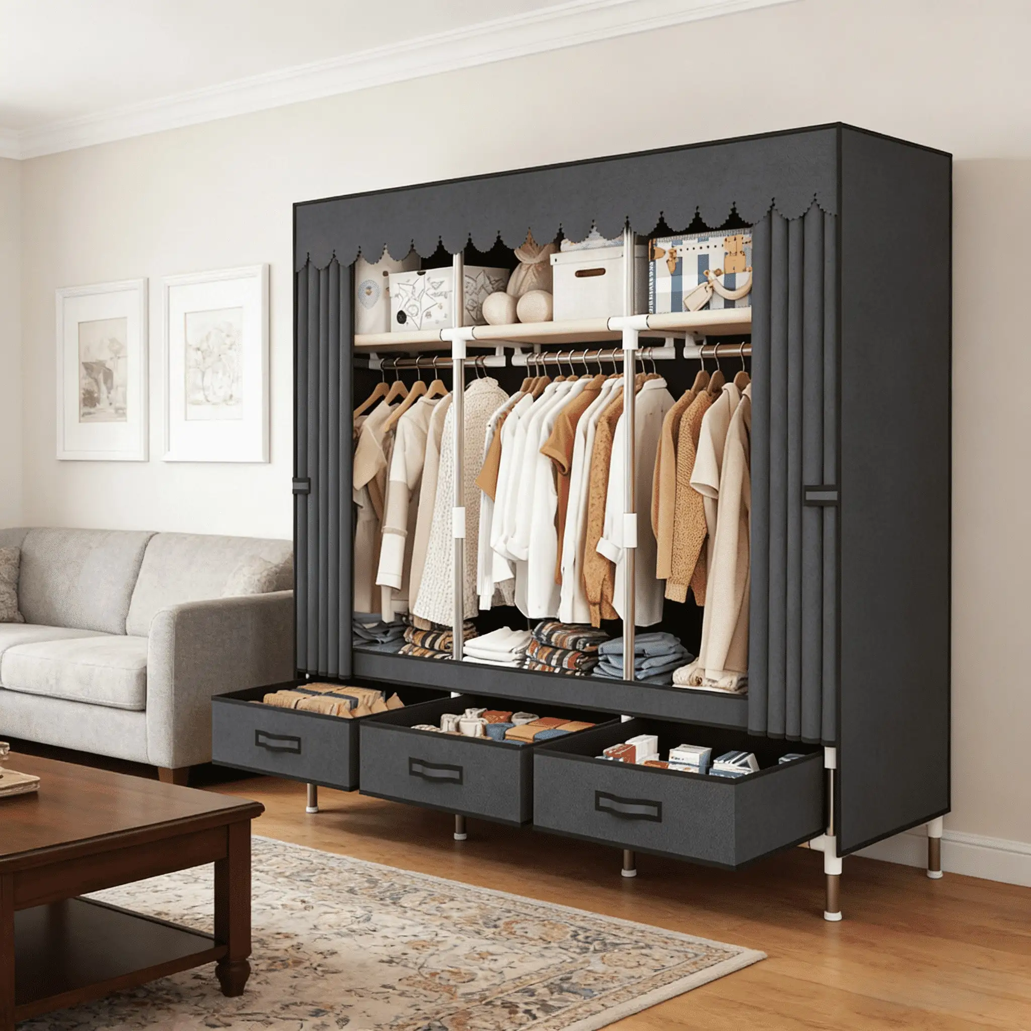 Wardrobe Closet Portable Fabric Cover - Armadio Portatile Organizzatore di Vestiti Moderno