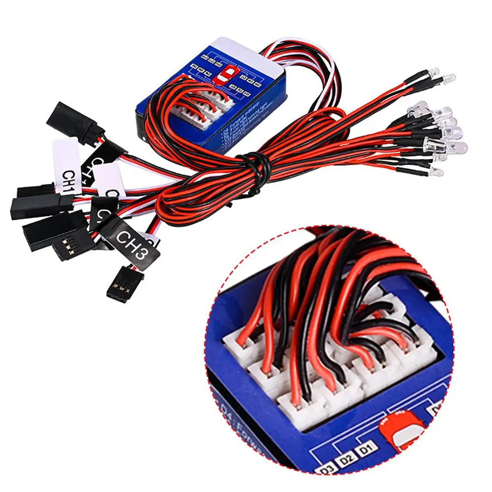 Auto RC di alta qualità da 4,8 V a 6 V 1:10 per Yokomo Tamiya Simulazione Flash Accessori RC 12 Kit di illuminazione a LED 4 colori di illuminazione