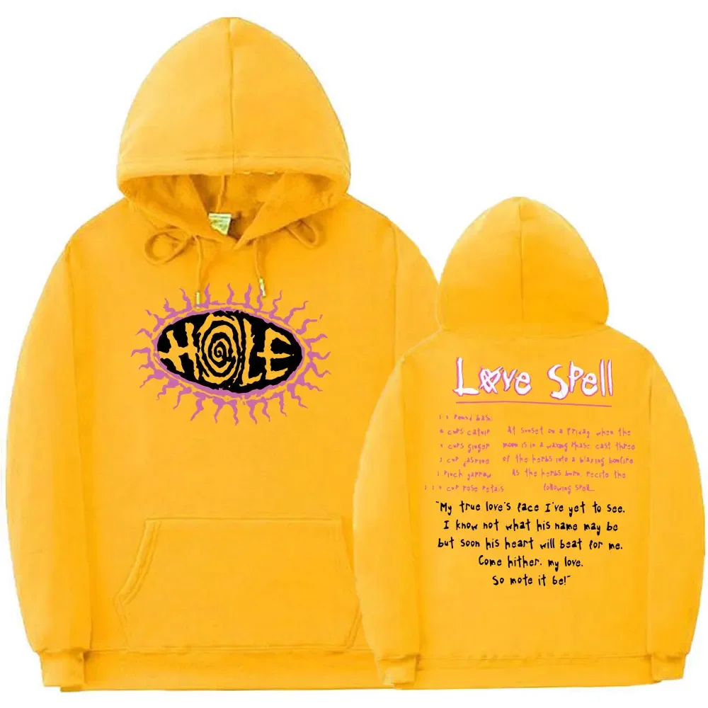 Hole Love Spell Lyrics Vintage Hip Hop Hoodie Men Women Oversized Hoodies Courtney Love Beautiful Monsters 90s Rock Band Clothes