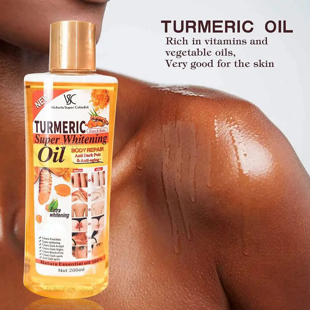 200ml Turmeric Essential Oil for Face & Body Reduce Dark Spots Natural Oil Skin Brightening and Hydrating Face Care