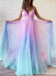 Rainbow Dresses Maternity Photography Props Tulle Gown For Pregnancy Shooting Mesh Women's Tutu Dress V-Neck Maternity Clothes