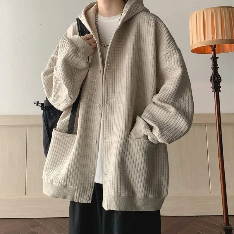 Retro Sense Hoodie Boy Student Fashion Brand Loose All-match Fall and Winter Style Handsome Cardigan Thickening Type Coat Jacket