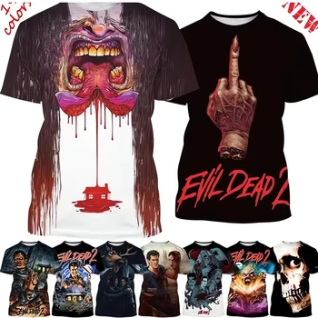 EVIL DEAD 3D 프린트 티셔츠, 여름 패션, 캐주얼 라운드넥 반팔, 하라주쿠 스트리트웨어, 신상 공포 영화 