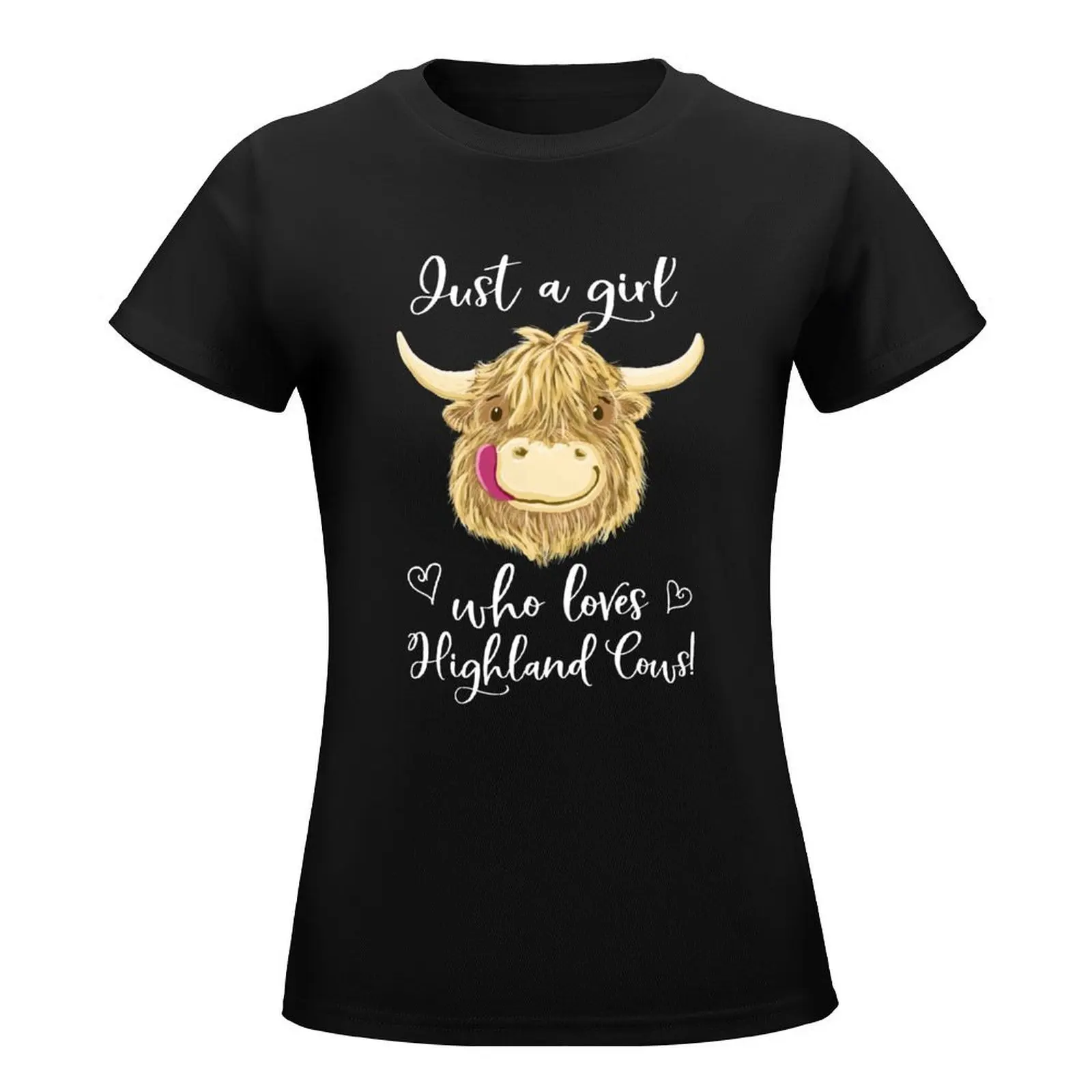 Just A Girl Who Loves Scottish Highland Cows T-Shirt summer tops korean fashion t shirt dress Women