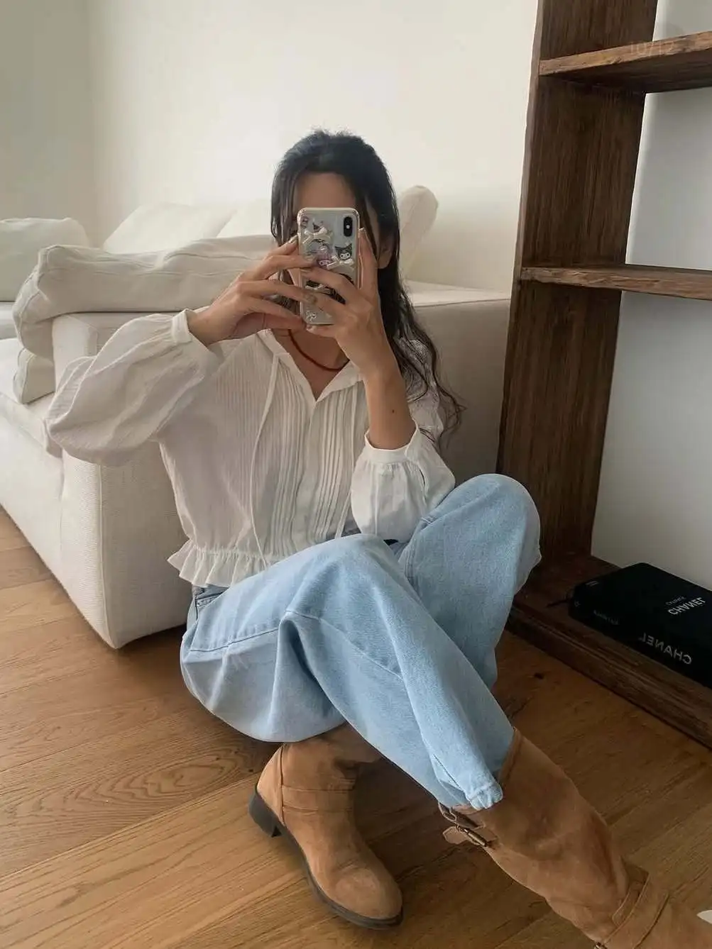 

Sweet Sle Patchwork Lace Trim Vertical Stripe Loose Fit Slimming ort Length Women's irt Upperwear with Button Closure