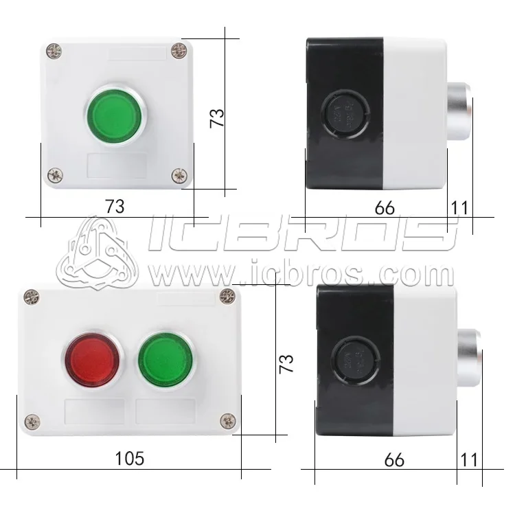 22mm Indicating Start Stop Self Momentary Waterproof Button Box Switch Emergency Stop Industrial Handheld Control Box