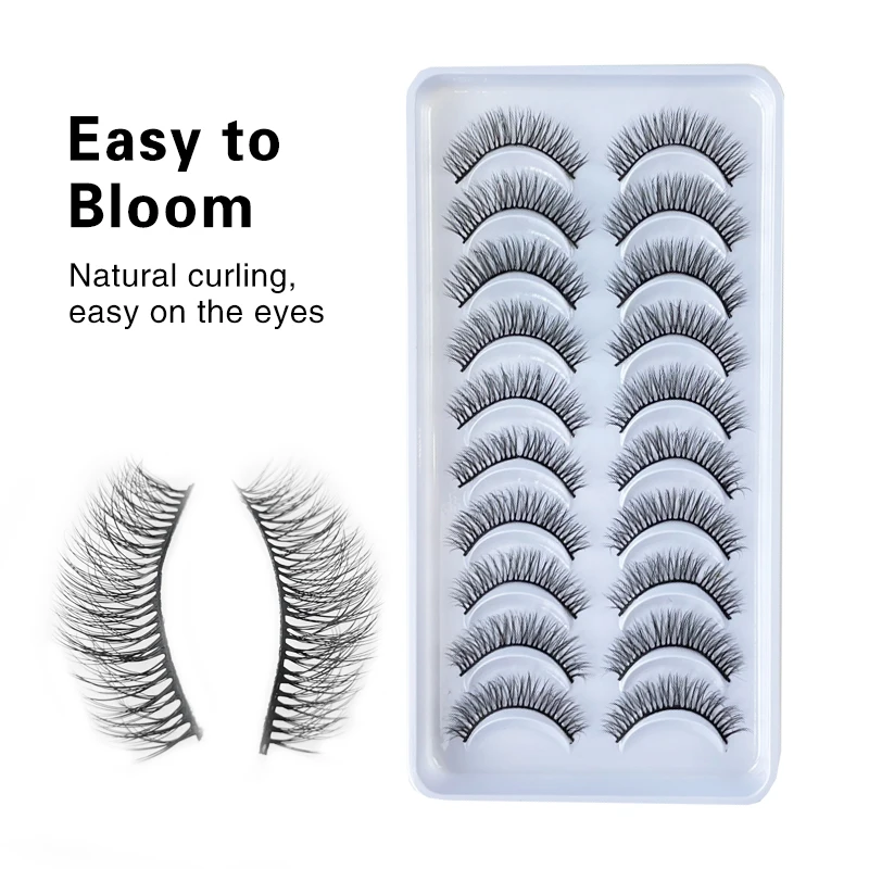 10 Pairs Eyelash 3D Natural Mink False Eyelashes Makeup Fake Eye Lashes Faux Cilios Maquillaje Make Up Tools Wholesale