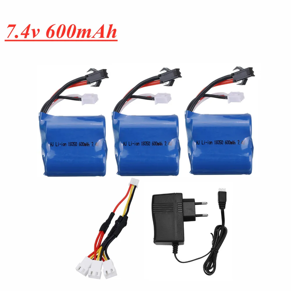 Original 7.4V 600mAh 18350 Li-ion Battery for Skytech H100 H102 RC Boat Parts 2s 7.4v Battery For for S1 S2 S3 S4 S5