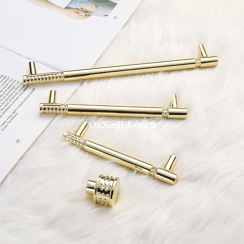 Exquisite Luxury 10PCS Solid Zinc Alloy Gold/Gray Furniture Handles Drawer Pulls Cupboard Wardrobe Kitchen TV Cabinet Pull Knobs