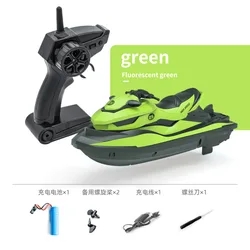 Remote Control Boat High-Speed 2.4g Rc Jet Ski Mini Electric Motorboat For Kids Double Motor Summer Water Play Ideal As A Gift