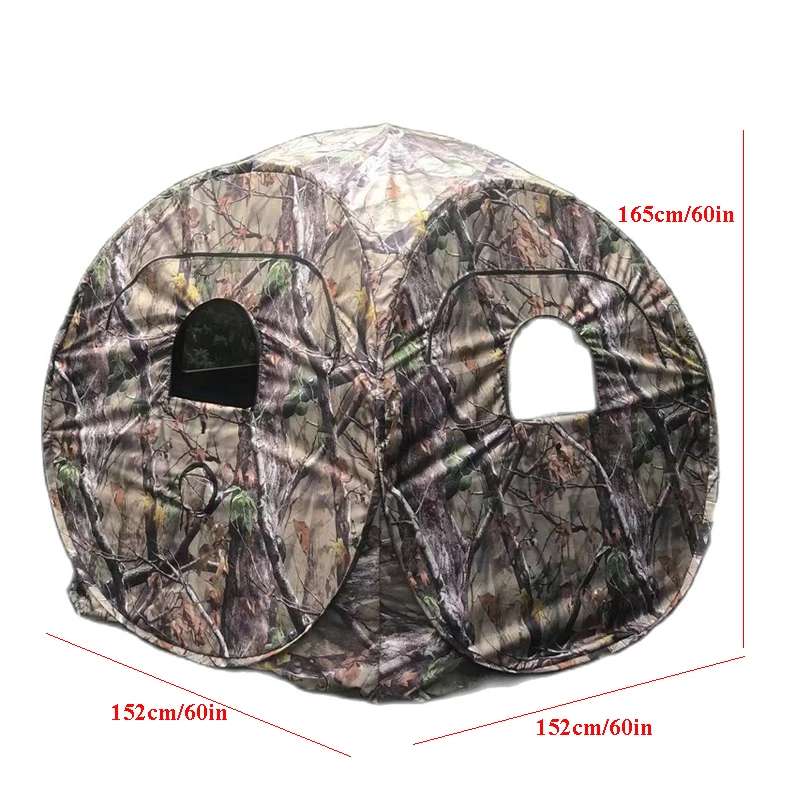 High-grade 2Persons Pop Up Outdoor Photography Tent Watching Bird Portable Privacy Camouflage Black Glue Coated Fishing Movable