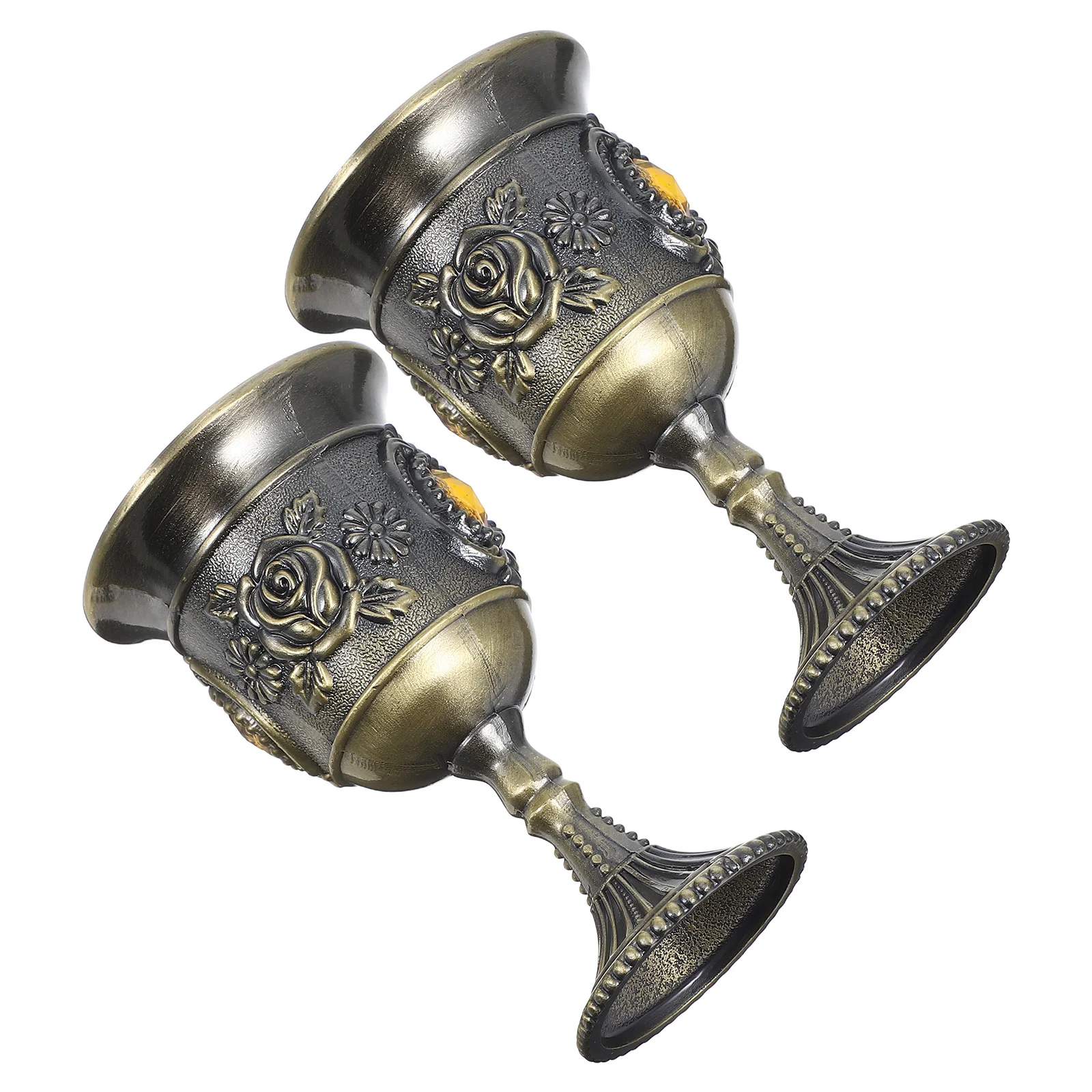 

2Pcs Wine Cup Multi-Function Delicate Goblet Retro European Liquor Cup Decorative Household Wine Accessories Party Supplies