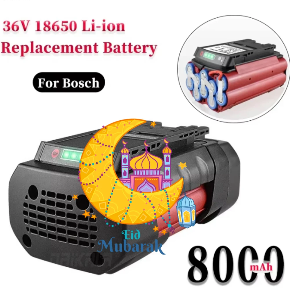 36V 8000mAh Replacement Batteries Lithium-Ion for BOSCH Li-ion Rechargeable Battery BAT810 BAT836 BAT840 GBH36V-LI Power Tool