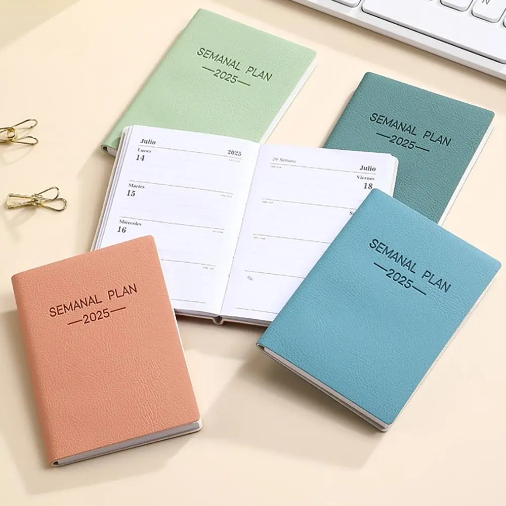 Minimalist A5 2025 Agenda Book with Calendar To Do List A5 Notebook Spanish Morandi Color 2025 Planner Notebook School Office