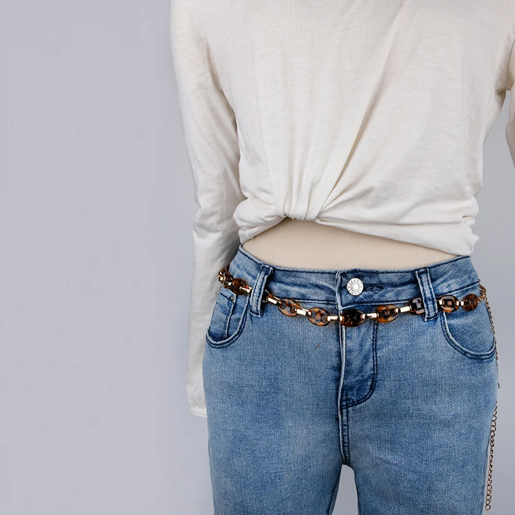 

Trendy Leopard Waist Chain Acrylic Multifunctional Design Shines All Directions Pocket Watch Wallet Decoration Universal Garment