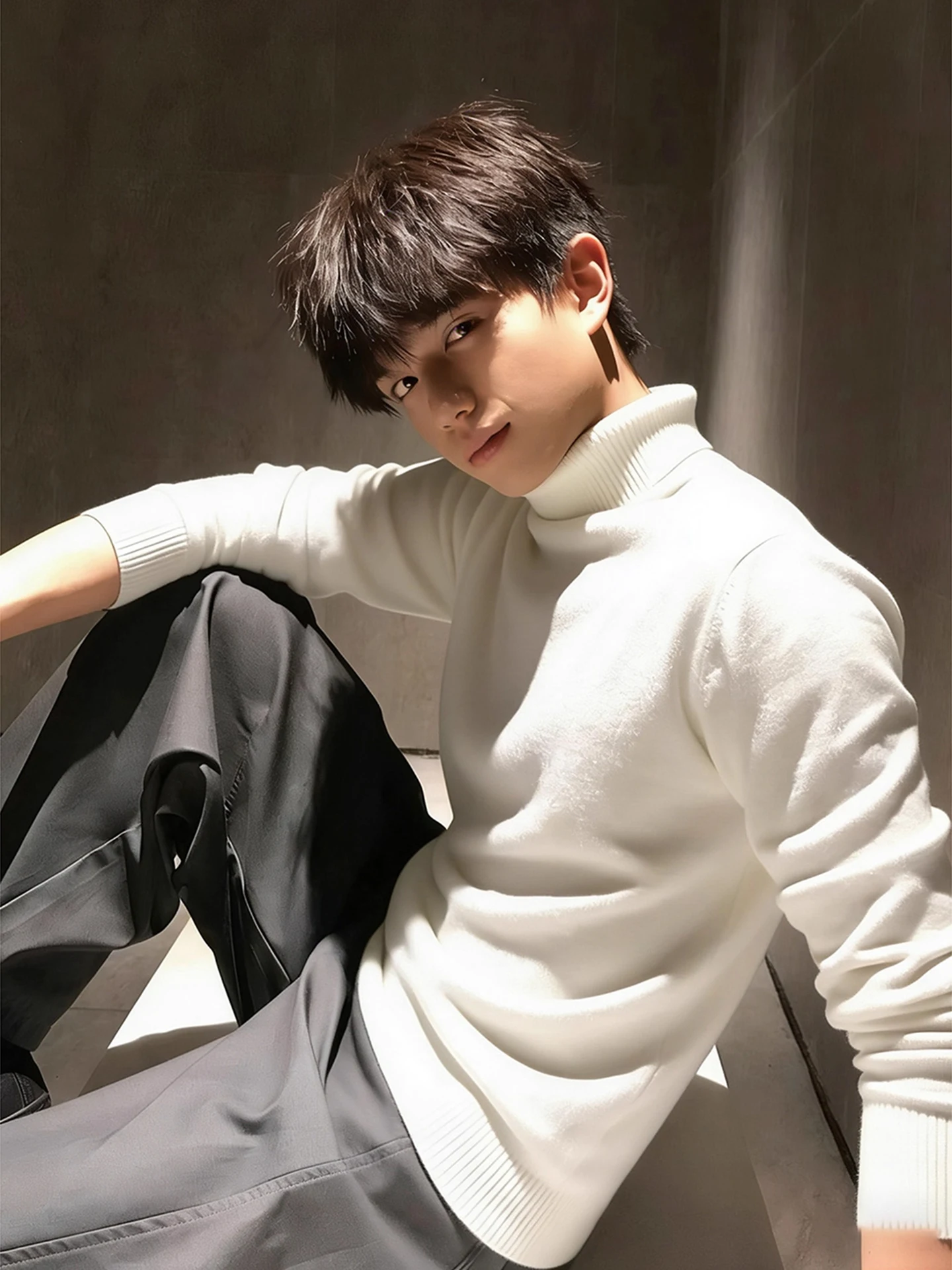 

Мужской вязаный свитер Cleanfit Thiened Fce с высоким воротником, теплый зимний, для ношения под одеждой, мягкий, удобный, базовый слой...