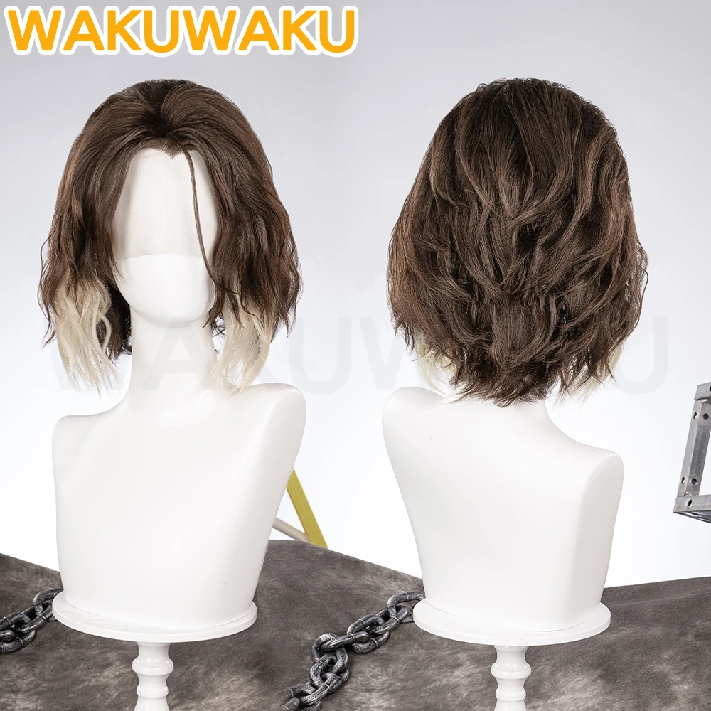 متوفر فيكتور كوسبلاي شعر مستعار دانتيل أمامي لعبة LOL كوسبلاي WakuWaku للرجال شعر بني قصير فيكتور الهالوين كوسبلاي شعر مستعار بغطاء مجاني
