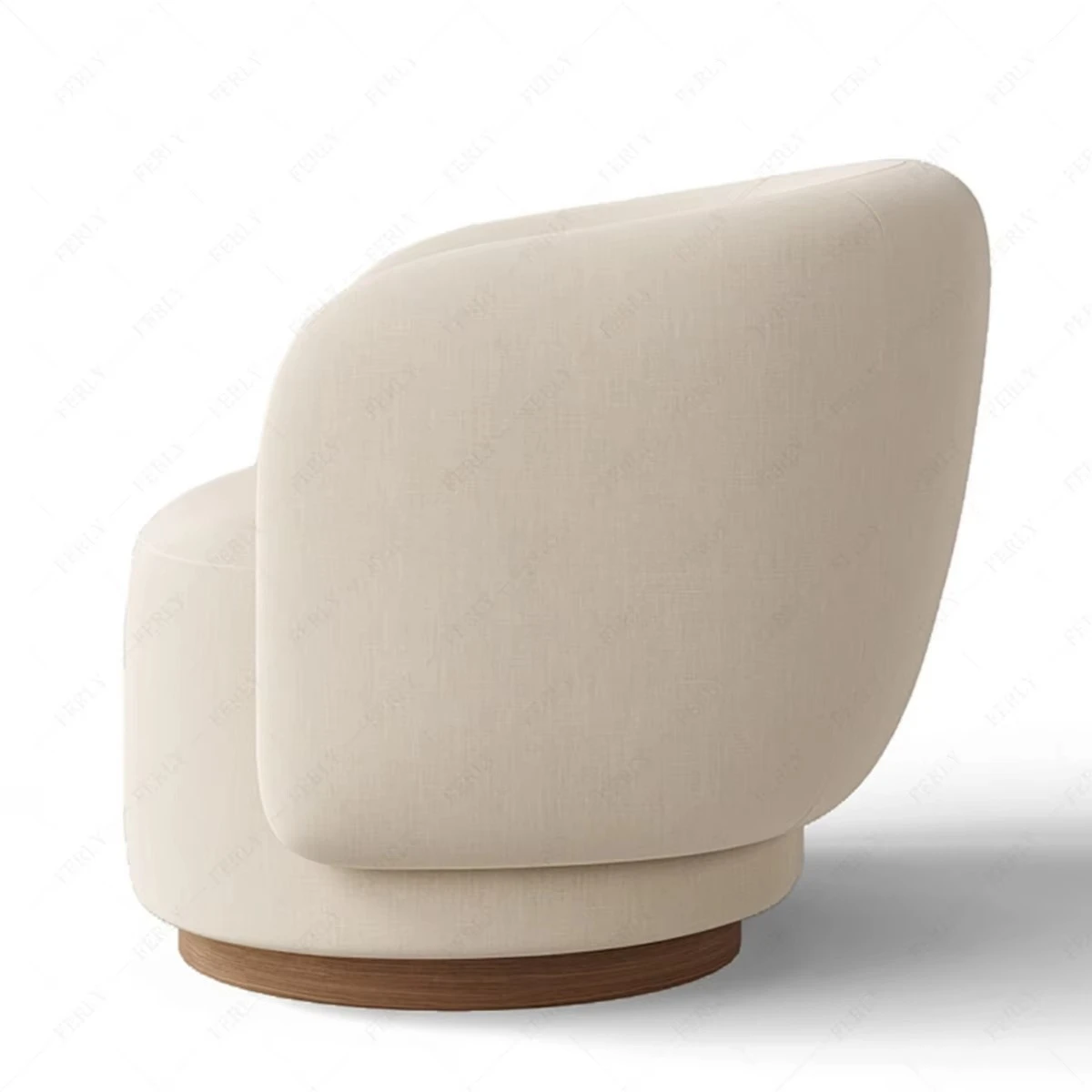 Modern Comfortable Accent Swivel Chair for Home Office & Living Room Plush Upholstered Reading Corner Seat