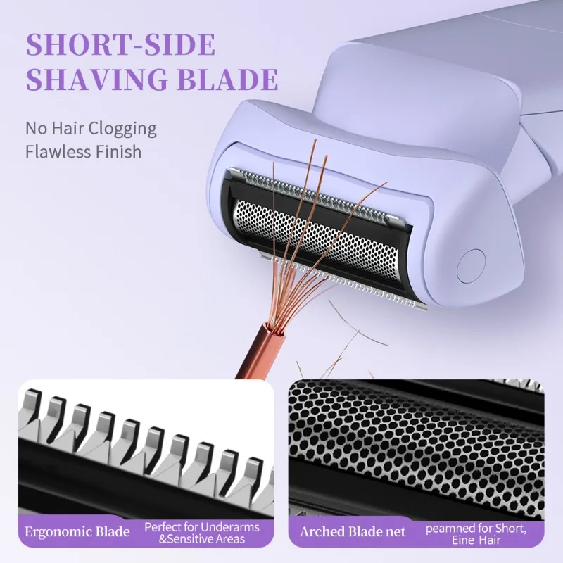 Dual-Head Electric Hair Trimmer for Women, Body Hair Shaver & Hair Remover