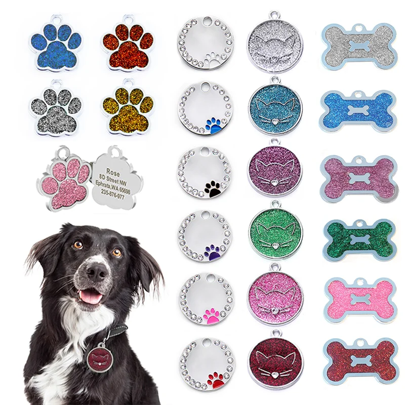 Free Engraving Pet Tag Personalized Dog Tags Anti-lost Dog Accessories Puppy Pendant Custom Pet Cat Dog Name ID Tag For Dogs