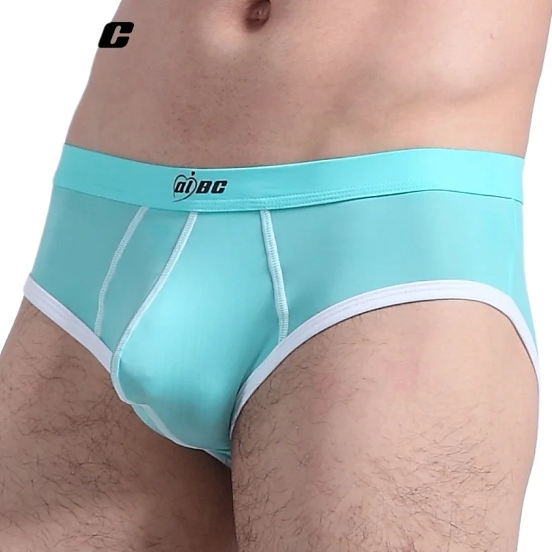 

Men's Bulge Boxy Underwear Ice Silk Neon Green Briefs Thin Breathable Gays Low Rise Sexy Boxer Shorts Youth Contrast Trim Trunks