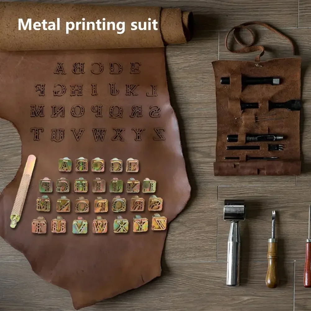 

26 Pcs Stamp Leather Stamping Printing Punch Tool English Letters Metal Stamp Set Leather Tools Leather Craft Alphabet Stamps