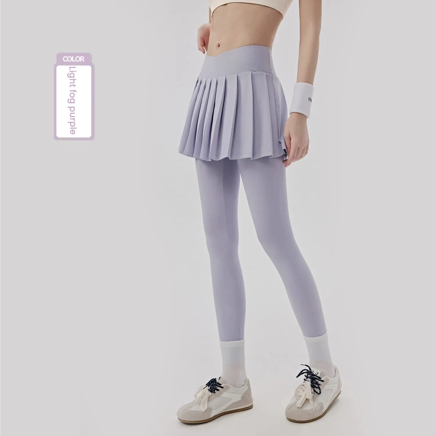 Damen Kühlende Sonnenschutz-Yogahose mit Rock, Fake-Zweiteiler, Anti-Exposure-Taschen, Pilates-Tights, Workout-Leggings für Frauen